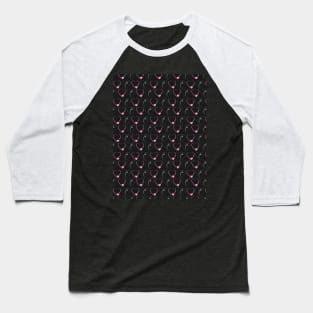 Love pattern pink and white with black background, isolate Baseball T-Shirt
